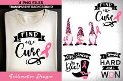 Breast Cancer Awareness Sublimation Bundle | Cure &amp; Gnomes Product Image 1