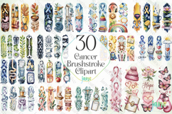 Cancer Brushstroke Sublimation Clipart Product Image 1