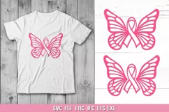Breast Cancer Ribbon Butterfly SVG,Breast Cancer Awareness Product Image 1