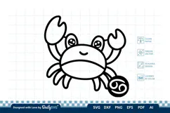 Cute Zodiac Sign SVG | Kawaii Astrology Design Product Image 2