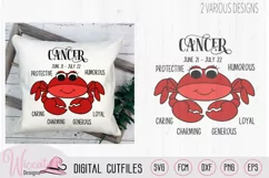 Baby girl Cancer zodiac sign svg Product Image 2