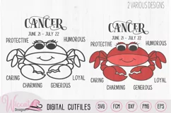 Baby girl Cancer zodiac sign svg Product Image 3