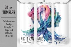 Cancer Awareness - 20oz. Tumbler Sublimation Wrap Product Image 1