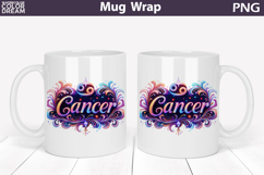 Cancer Zodiac Mug Wrap | Astrology Cup Sublimation Product Image 1