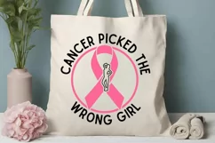Cancer Picked The SVG, Breast Cancer SVG Design Product Image 3
