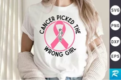 Cancer Picked The SVG, Breast Cancer SVG Design Product Image 1