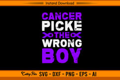 Cancer Picked The Wrong Boy Awareness SVG Product Image 1