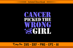 Cancer Picked The Wrong Girl Stomach Cancer SVG Product Image 1