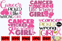 Cancer Picked the Wrong Girl SVG | Cancer SVG | Cancer Quote Product Image 1