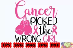 Cancer Picked the Wrong Girl SVG | Cancer SVG | Cancer Quote Product Image 2