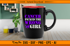 Cancer Picked The Wrong Girl Awareness SVG Product Image 3