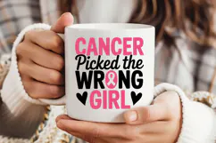 Cancer Picked The Wrong Girl SVG | Breast Cancer Awareness Product Image 3