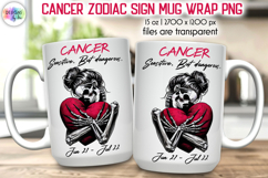 Snarky Skeleton Zodiac Sign Mug Wrap, Cancer Zodiac Mug Product Image 1