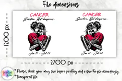 Snarky Skeleton Zodiac Sign Mug Wrap, Cancer Zodiac Mug Product Image 2