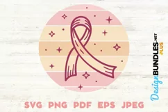 Cancer Ribbon Drawing SVG Cut File