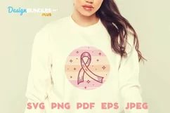 Cancer Ribbon Drawing SVG Cut File For Sweatshirt