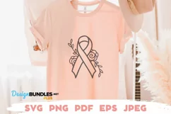 Cancer Ribbon Drawing SVG For Shirt
