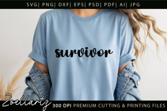 SURVIVOR SVG Breast Cancer Awareness SVG Pink Ribbon SVG Product Image 2