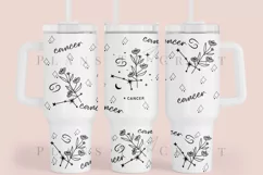 cancer zodiac 40oz quencher tumbler sublimation full wrap high resolution transparant background