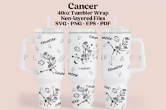 cancer zodiac 40oz quencher tumbler sublimation full wrap high resolution transparant background