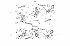 cancer zodiac 40oz quencher tumbler sublimation full wrap high resolution transparant background