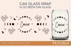 Zodiac Sign svg being used as a beer can glass wrap