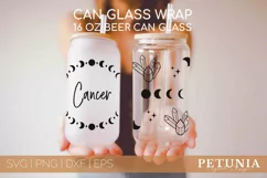 Zodiac Sign svg being used as a beer can glass wrap