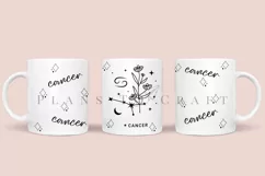 cancer zodiac coffee mug sublimation wrap glass mug wrap svg presized for 11oz and 15oz glass ready to cut and sublimation files