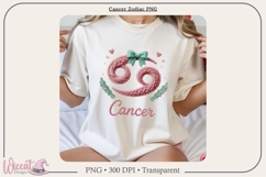 Cancer Zodiac PNG, Cozy Faux Knit Astrology Clipart Product Image 4