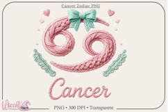 Cancer Zodiac PNG, Cozy Faux Knit Astrology Clipart Product Image 1