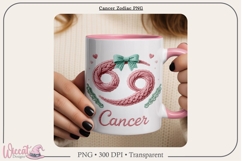 Cancer Zodiac PNG, Cozy Faux Knit Astrology Clipart Product Image 5