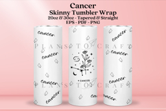 Cancer zodiac skinny tumbler sublimation wrap with high resolution and transparant background are for 20oz and 30oz skinny tumbler