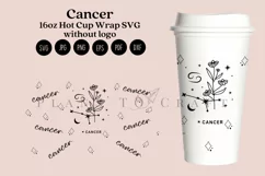 cancer zodiac star sign starbucks 16oz hot cup wrap svg presized template for tumbler grande suitable for cricut and silhouette