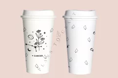cancer zodiac star sign starbucks 16oz hot cup wrap svg presized template for tumbler grande suitable for cricut and silhouette