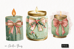 Brush Stroke Christmas Candle Clipart | Preppy Christmas PNG Product Image 1