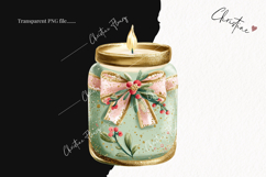 Brush Stroke Christmas Candle Clipart | Preppy Christmas PNG Product Image 2