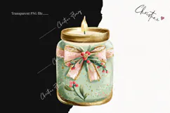 Brush Stroke Christmas Candle Clipart | Preppy Christmas PNG Product Image 2