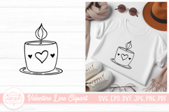 Candle Outline SVG Element For Valentines Day Clipart Product Image 1