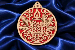 Candle Christmas Ornament SVG, Laser Cut Glowforge File Product Image 2