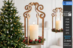 Wooden Hanging Candle Holder Laser Cut | Christmas Lantern Product Image 1