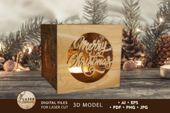 Christmas Candle Holder - Laser Cut File Product Image 1