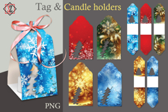 Candle holder/tag with cut-out Christmas tree Product Image 1