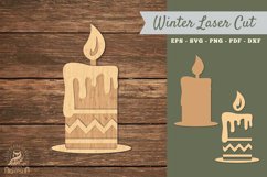 Candle Laser Cut Decoration SVG Product Image 1