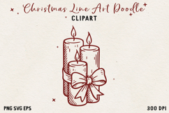 Vintage Hand-Drawn Christmas Illustration| Line Art Clipart Product Image 1