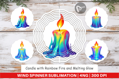Wind Spinner Rainbow Fire Candle Product Image 1
