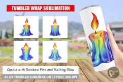 Tumbler Rainbow Fire Candle Product Image 1