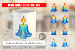 Mug Wrap Rainbow Fire Candle Product Image 1