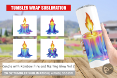 Tumbler Rainbow Fire Candle Product Image 1