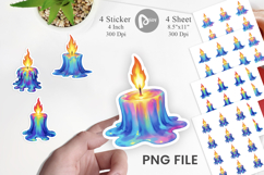 Rainbow Fire Candle Sticker Product Image 1