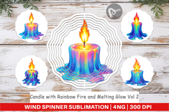 Wind Spinner Rainbow Fire Candle Product Image 1